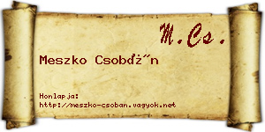 Meszko Csobán névjegykártya